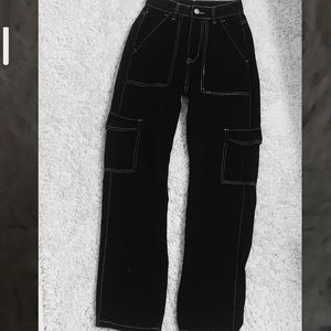 These are black cargo pants size 00 from SHEIN